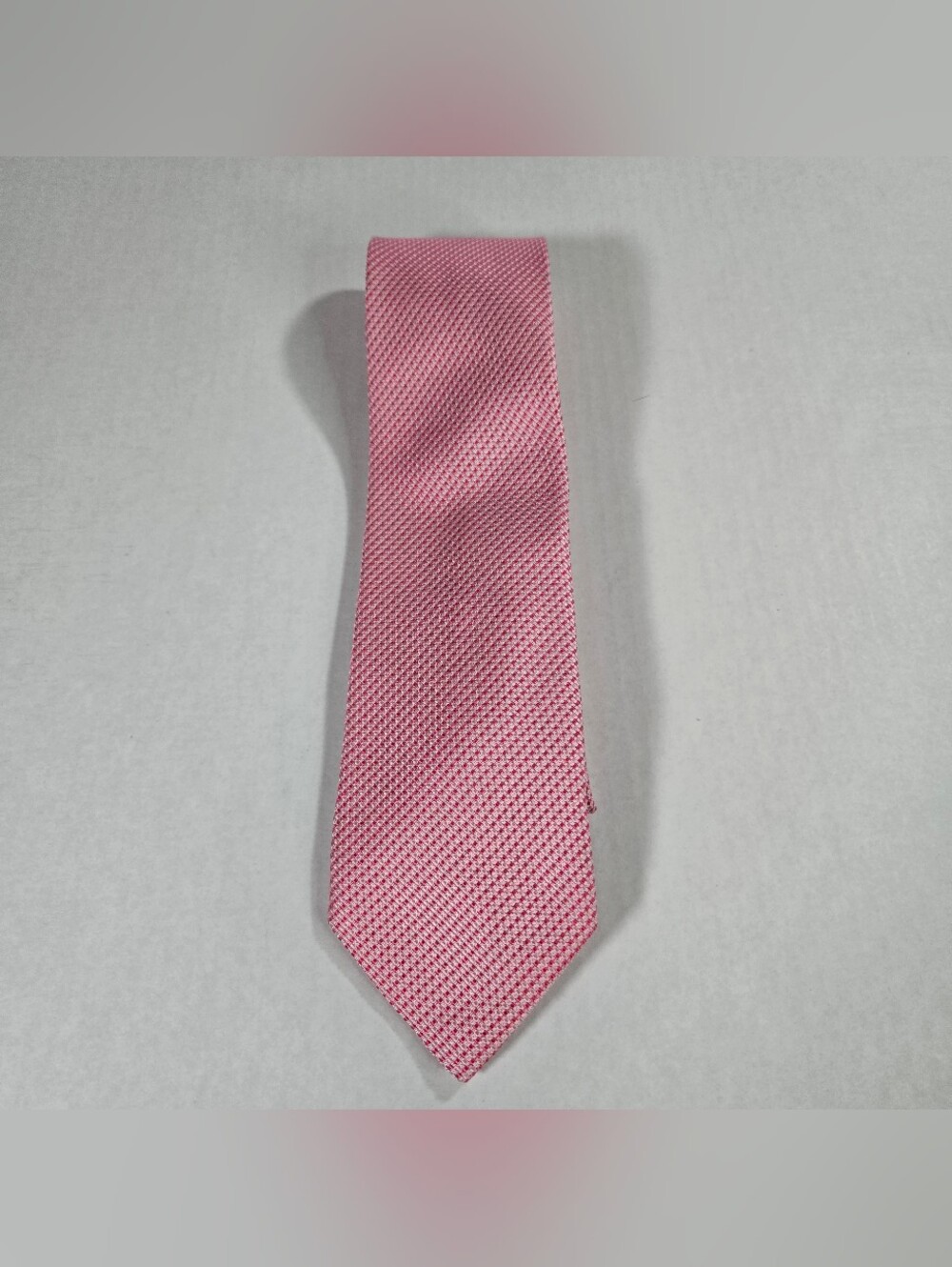 Brioni Geometric Pattern Mens Necktie Tie Silk Cotton Blend Pink Shades Italy